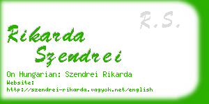 rikarda szendrei business card